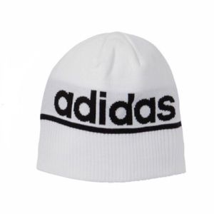 Adidas White Woven Knit Beanie Hat